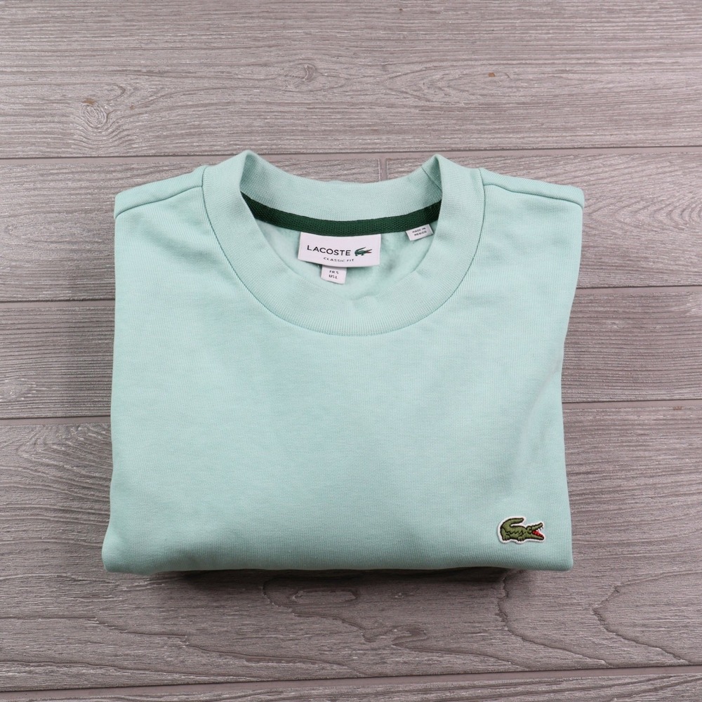 Lacoste Classic Fit Crewneck Sweatshirt Men's L FR5 Mint Green Crocodile Logo